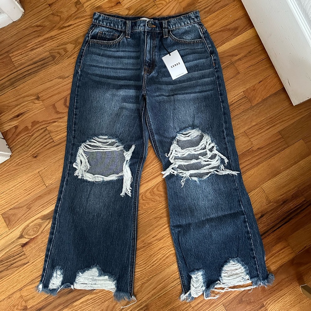 High rise Ceros wide leg cropped jean